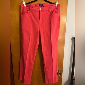 Bandolino Bright Coral (reddish /orange) Straight Leg Jeans Vibrant Style